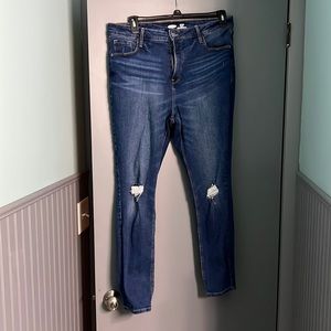 Size 16 Old Navy Rockstar Super Skinny High Rise distressed jeans.
